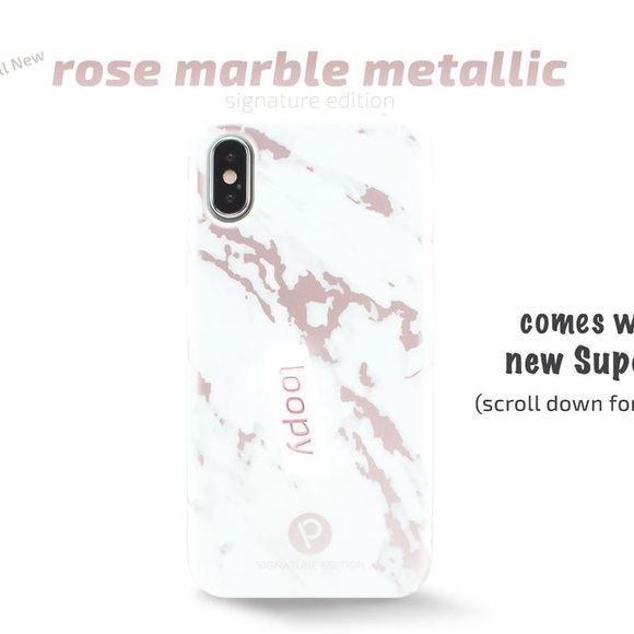 Loopy iPhone X/XS Rose Gold Marble Case